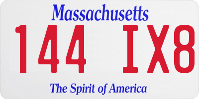 MA license plate 144IX8