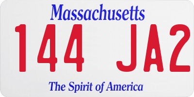 MA license plate 144JA2