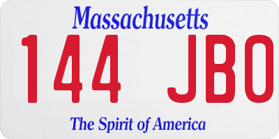 MA license plate 144JB0
