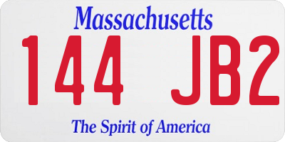 MA license plate 144JB2