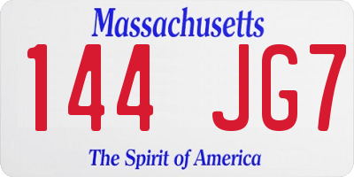 MA license plate 144JG7