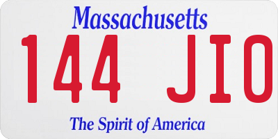 MA license plate 144JI0