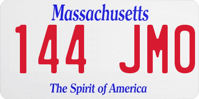 MA license plate 144JM0