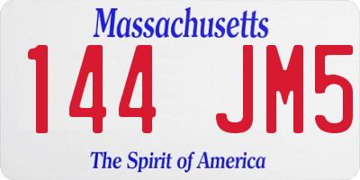MA license plate 144JM5