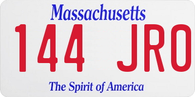 MA license plate 144JR0