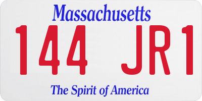 MA license plate 144JR1