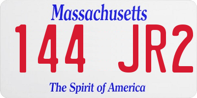 MA license plate 144JR2