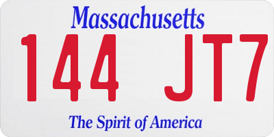 MA license plate 144JT7