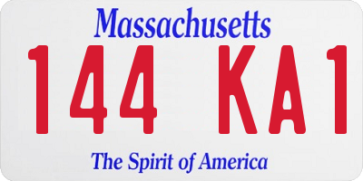 MA license plate 144KA1