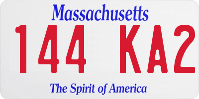 MA license plate 144KA2