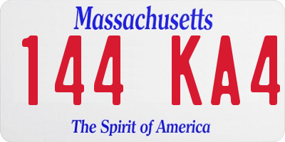MA license plate 144KA4