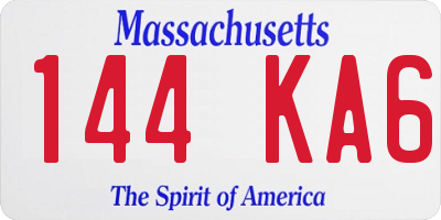 MA license plate 144KA6