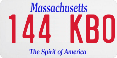 MA license plate 144KB0