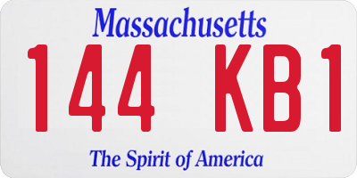 MA license plate 144KB1