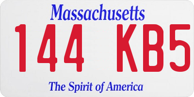 MA license plate 144KB5