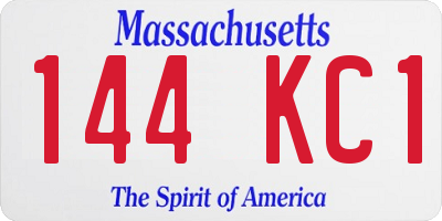 MA license plate 144KC1
