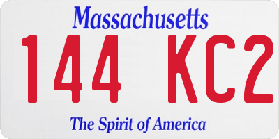 MA license plate 144KC2