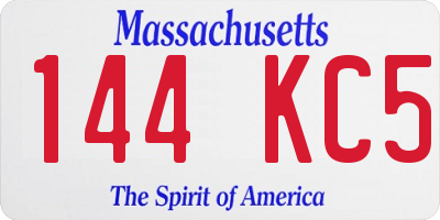 MA license plate 144KC5