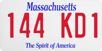 MA license plate 144KD1