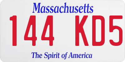 MA license plate 144KD5