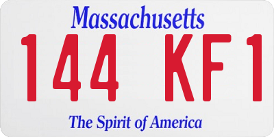 MA license plate 144KF1