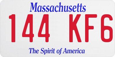 MA license plate 144KF6