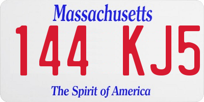 MA license plate 144KJ5