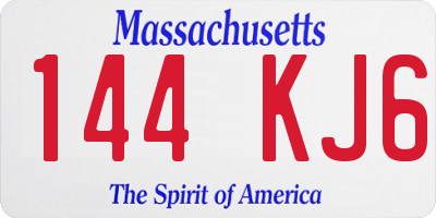 MA license plate 144KJ6