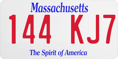 MA license plate 144KJ7