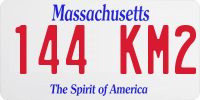 MA license plate 144KM2