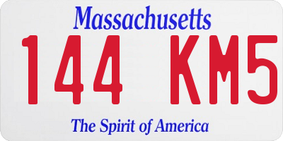 MA license plate 144KM5