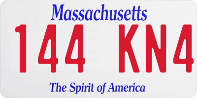 MA license plate 144KN4