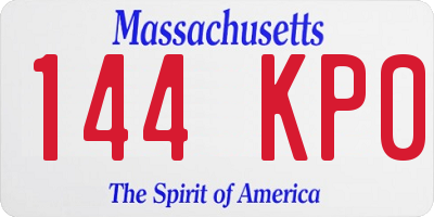 MA license plate 144KP0