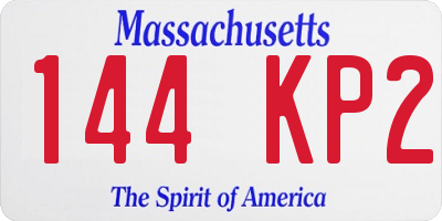 MA license plate 144KP2