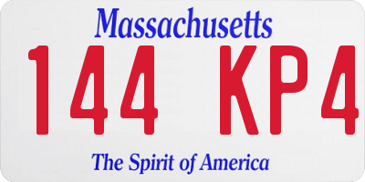 MA license plate 144KP4