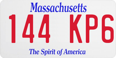MA license plate 144KP6