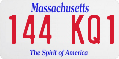 MA license plate 144KQ1
