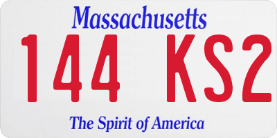 MA license plate 144KS2