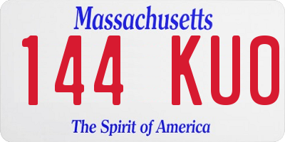 MA license plate 144KU0