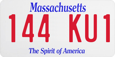 MA license plate 144KU1