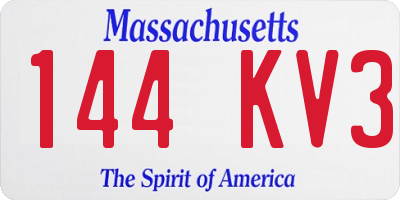 MA license plate 144KV3