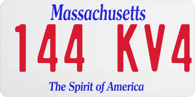 MA license plate 144KV4