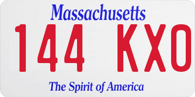 MA license plate 144KX0