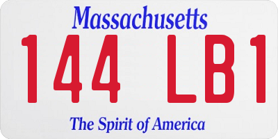 MA license plate 144LB1