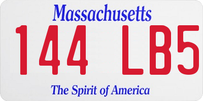 MA license plate 144LB5