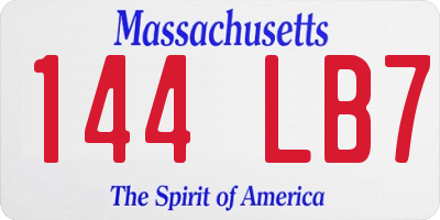 MA license plate 144LB7