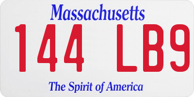 MA license plate 144LB9