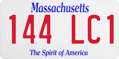 MA license plate 144LC1