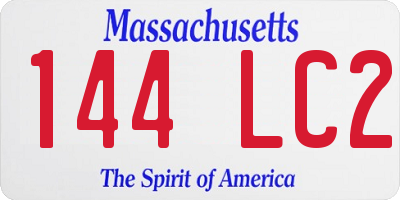 MA license plate 144LC2