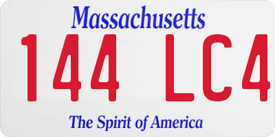 MA license plate 144LC4